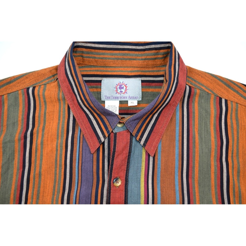 The Territory Ahead Shirt Mens XL Multicolor Stripe Long Sleeves